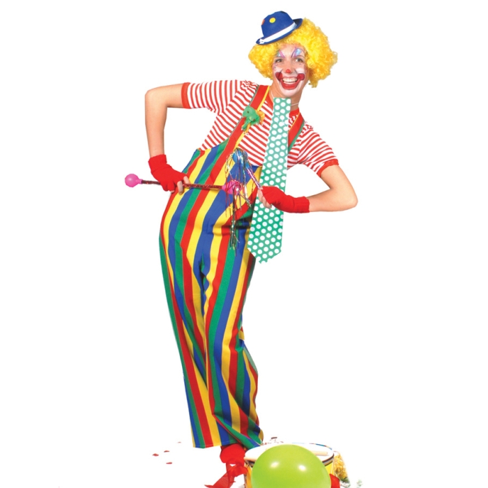 Striped Clown Overalls Adult