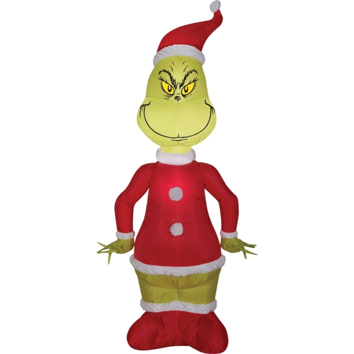 Airblown Grinch As Santa Sm