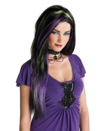 Rebel Witch Wig Blk/Pur/Green