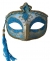 Tasseled Mardi Gras Mask Blue 