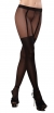 Tights Sheer With Garters Blk 