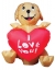 Inflate Dog W Heart 4Ft Led