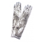 Gloves Elbow Metallic Silver