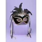 Venetian Couple Mask Bk/Gd