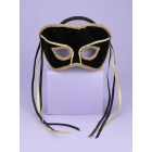 Venetian Couple Mask Swvl Bk/G