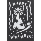 Stencil Happy Birthday Brass
