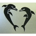 Stencil Heart Shapd Dolphins