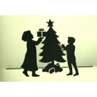Stencil Christmas Tree Family