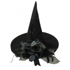 Witch Hat W/Black Flower