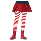 Tights Child Striped Wt/Rd 4-6