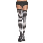 Stockings Thi Hi Striped Bk/Wh