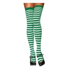 Stockings Thi Hi Striped Wt/Gr
